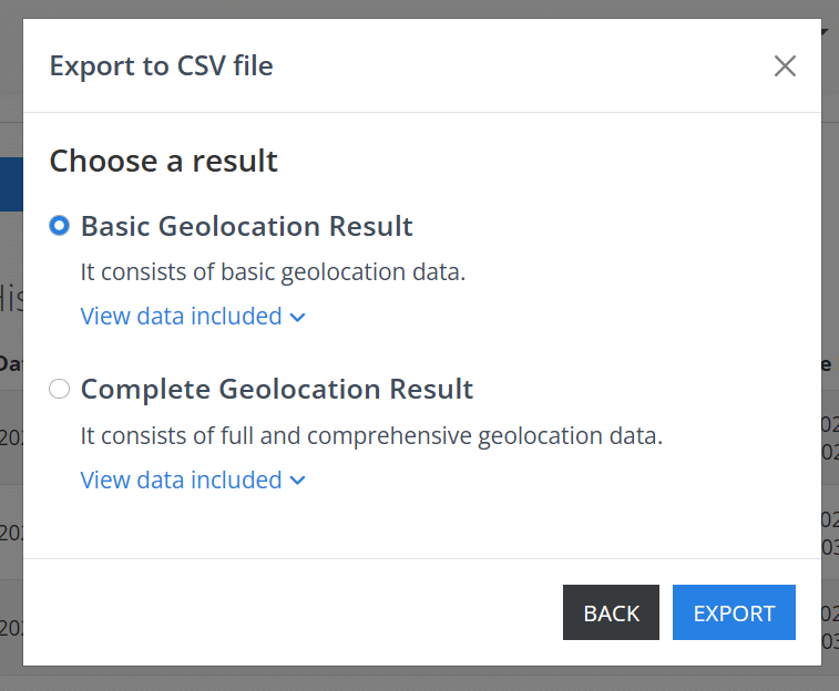 Choose download information